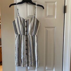 Guess Blue and White Striped Mini Dress